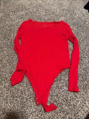 a new day Red Long Sleeve Ribbed Bodysuit